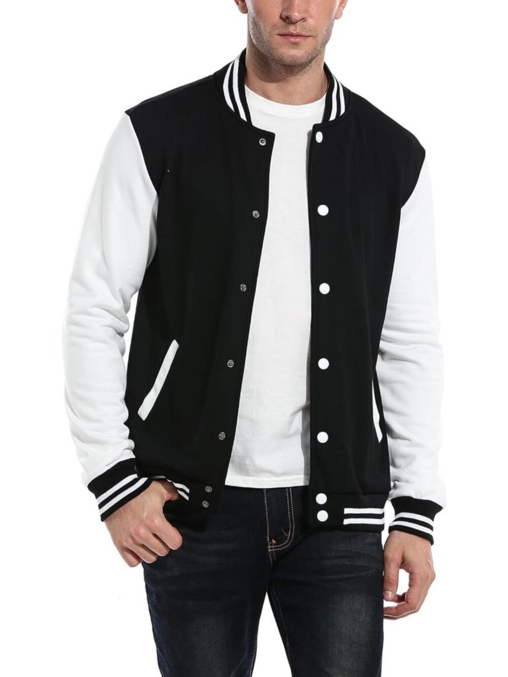 Stylish Men's Varsity Jacket | Casual Slim Fit Cotton Letterman Bomber Coat